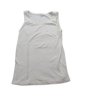 Croft & Barrow Tank Top Womens Medium White Sleeveless Shirt Modal Cotton Soft